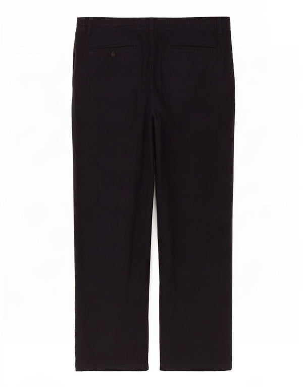 Marks & Spencer Pantalón chino recto para hombre W40 L33 Lino azul marino