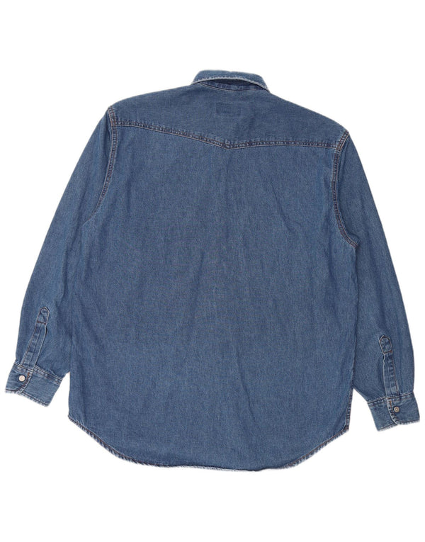 Carrera Camisa Vaquera Hombre Talla 39/40 Algodón Azul Medio