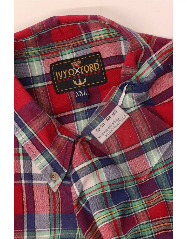 Camisa de hombre Ivy Oxford 2XL Algodón a cuadros multicolor