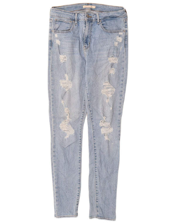 LEVI'S Womens 721 Distressed High Rise Skinny Jeans W31 L30 Blue Cotton