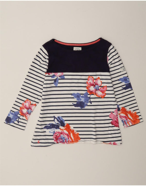 Joules Top tipo túnica de manga 3/4 para mujer UK 40 Algodón a rayas blanco mediano