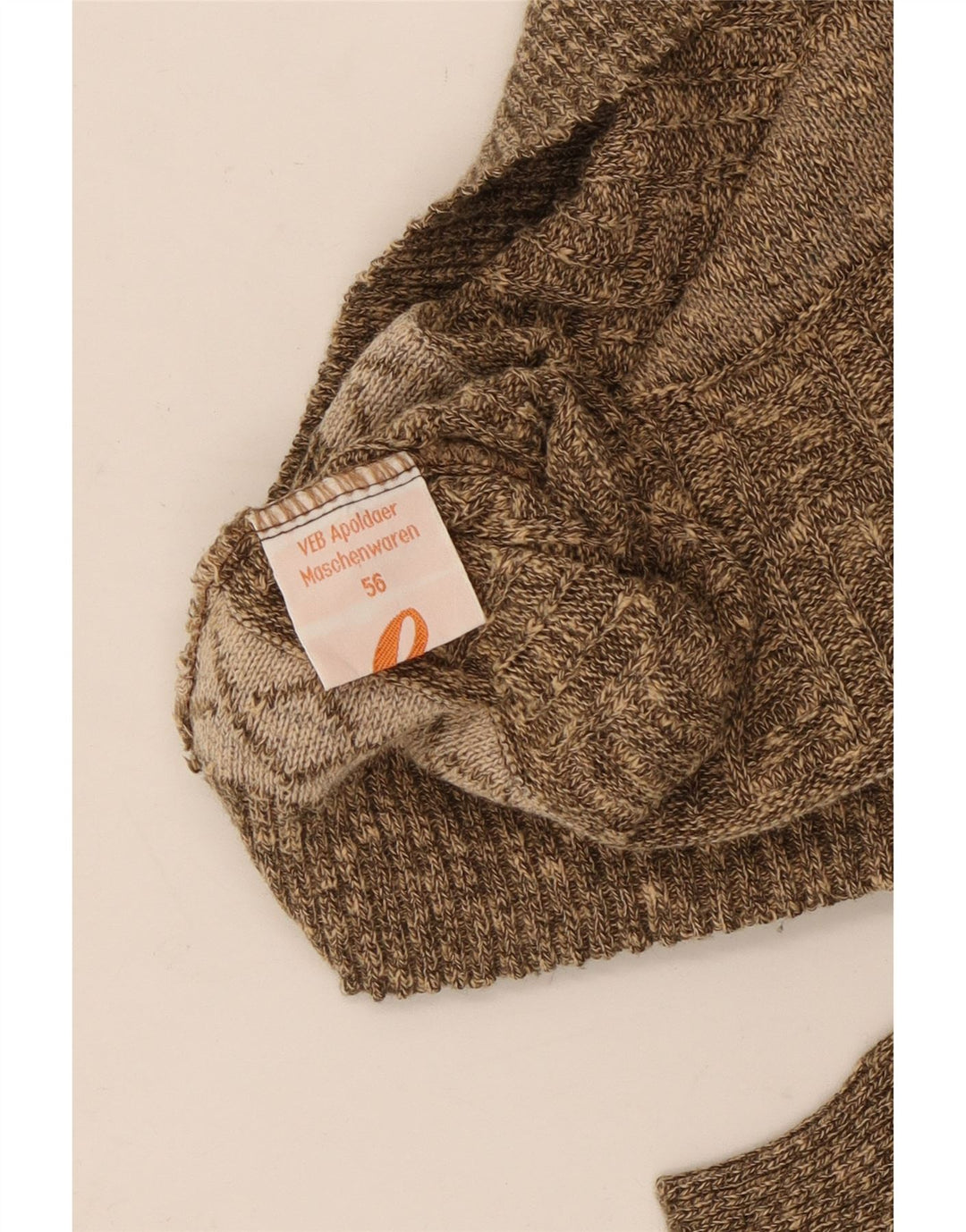 VINTAGE Jersey de cuello redondo para hombre IT 56 2XL Marrón Rayas