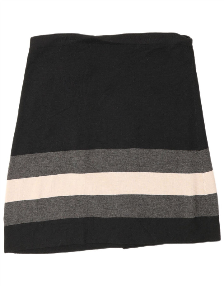 Falda cruzada de punto para mujer Phase Eight W34 grande de lana a rayas negras