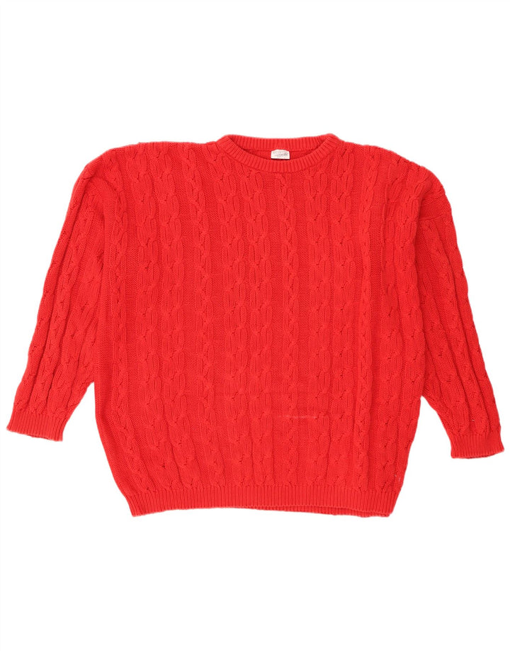 Lecomte Jersey extragrande con cuello redondo para mujer UK 18 XL Algodón rojo