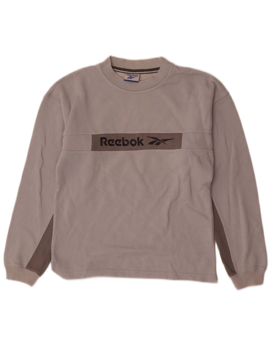 REEBOK Sudadera con estampado gráfico para niño 11-12 años Gris Colorblock