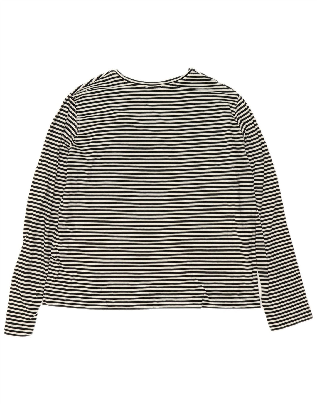 Massimo Dutti Top Mujer Manga Larga UK 46 Large Blanco Pinstripe
