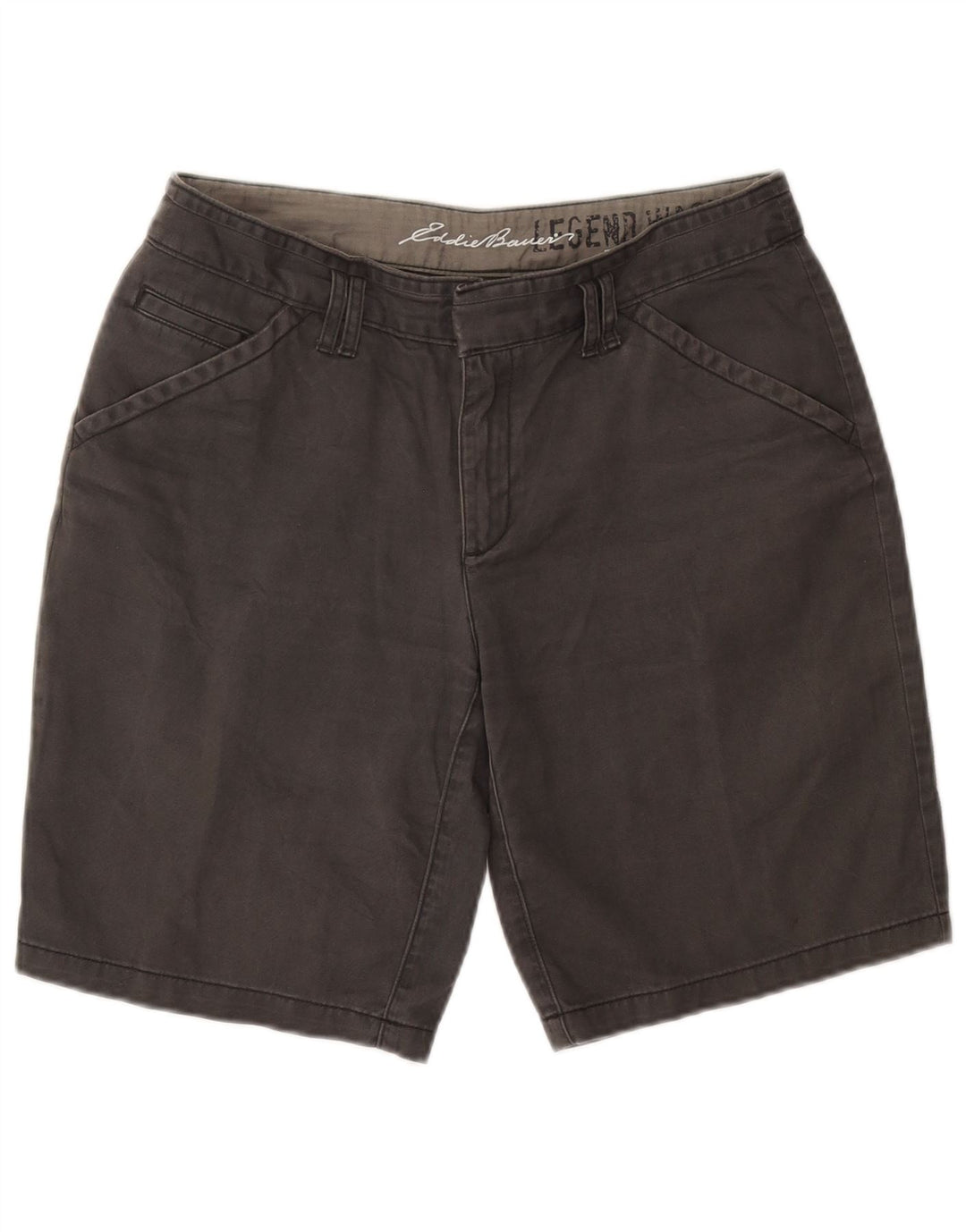 Eddie Bauer Pantalones cortos chinos para mujer US 8 Mediano W30 Algodón gris