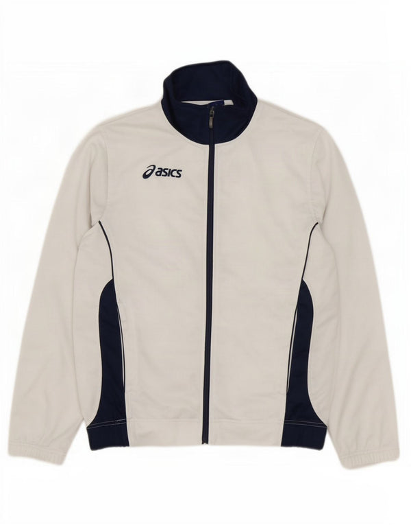 Asics Hombre Chándal Top Jacket Small Blanco Colorblock Poliéster