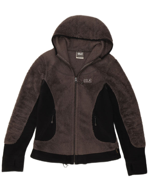 Jack Wolfskin Chaqueta Polar con Capucha para Mujer UK 40/40 Gris Medio Colorblock