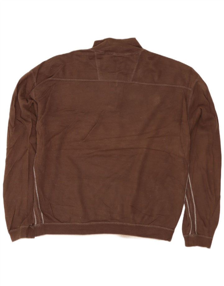 Izod Hombre Cremallera Cuello Sudadera Jumper XL Marrón
