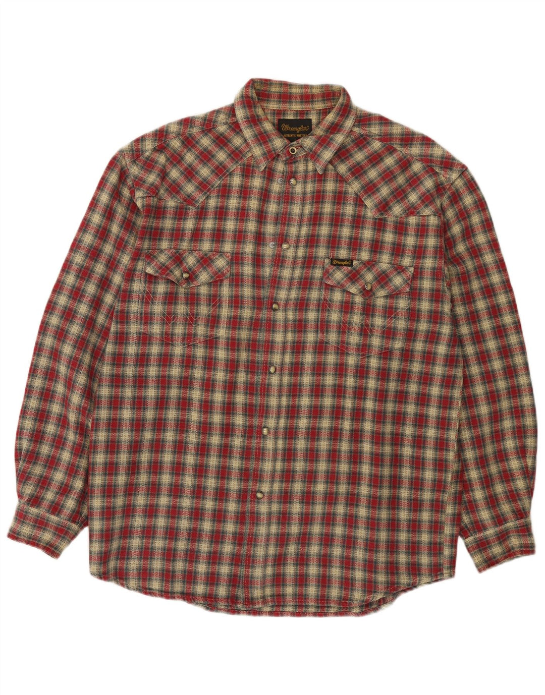 Wrangler Camisa De Franela De Algodón A Cuadros Rojos Grandes Para Hombre
