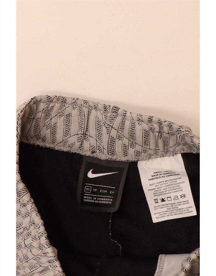 Nike Pantalones cortos deportivos para mujer UK 6 XS Gris Geométrico Poliéster