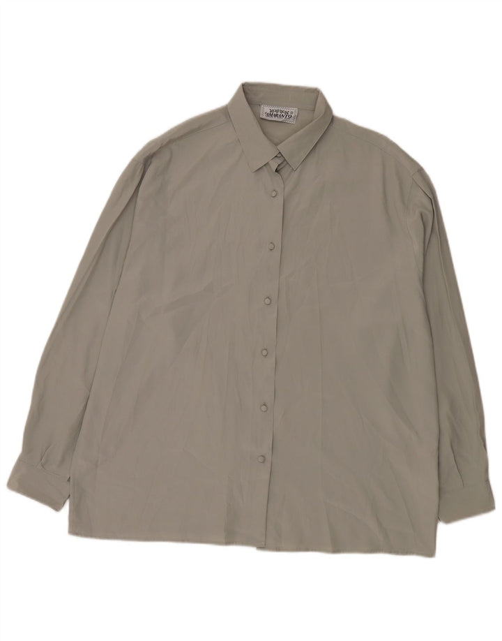 Amaranto Blusa Camisa Holgada Mujer IT 50 XL Poliéster Gris