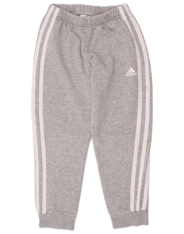 Adidas - Pantalón de chándal para niño, 6-7 años, algodón moteado gris