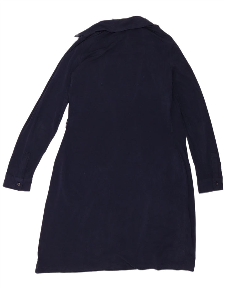 Calvin Klein Vestido cruzado para mujer UK 44 Poliéster azul marino mediano