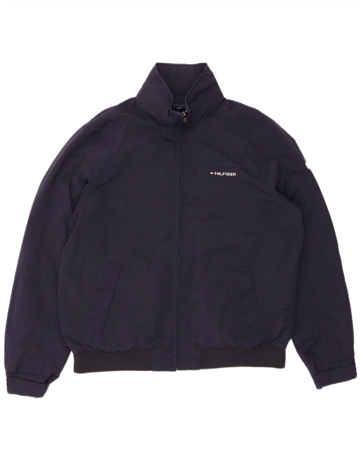 TOMMY HILFIGER Chaqueta bomber con capucha para hombre UK 38 Medium Azul marino Nylon