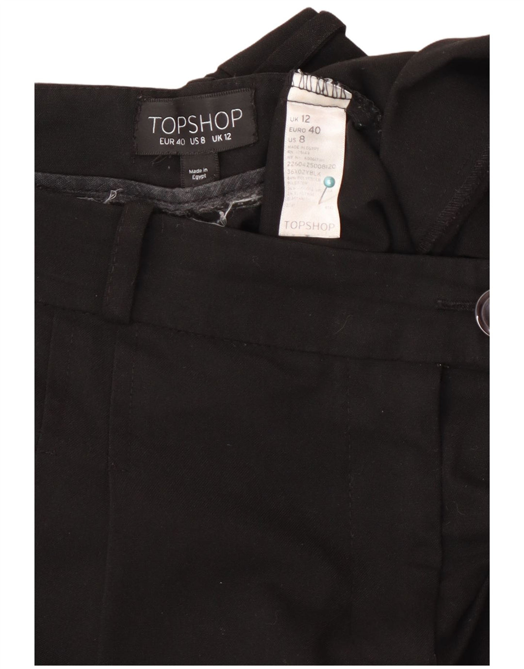 Zara Mujer Pantalones Cortos Tapered EU 40 Medium W30 L25 Poliéster Negro
