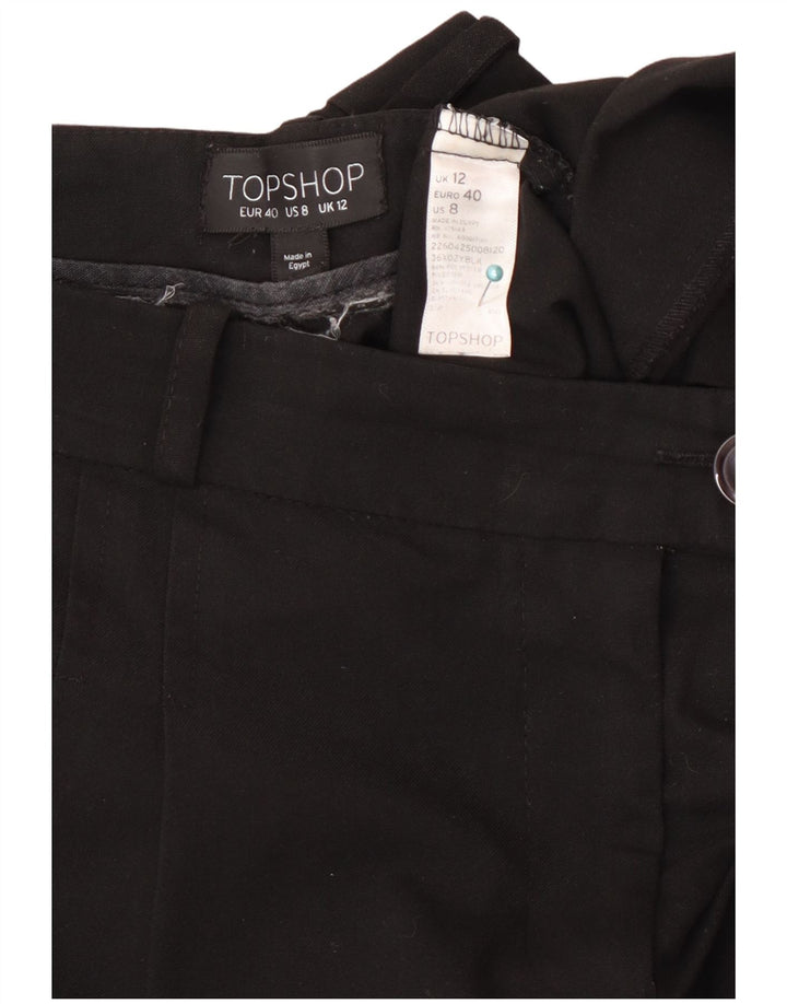 Zara Mujer Pantalones Cortos Tapered EU 40 Medium W30 L25 Poliéster Negro