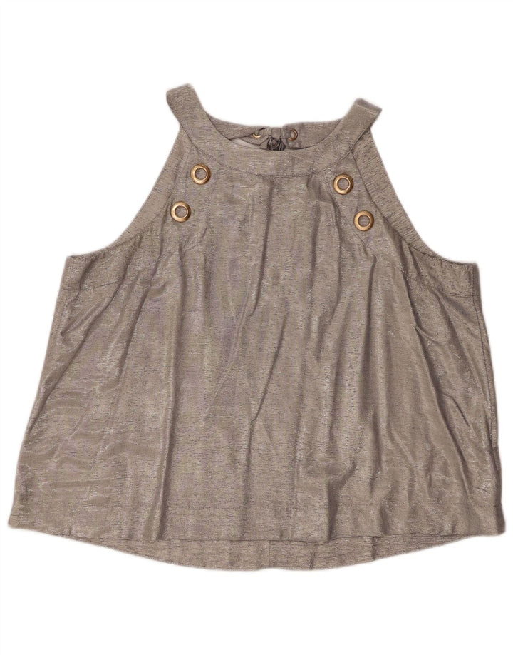 Top corto para mujer Coast UK 46 Viscosa plateada grande