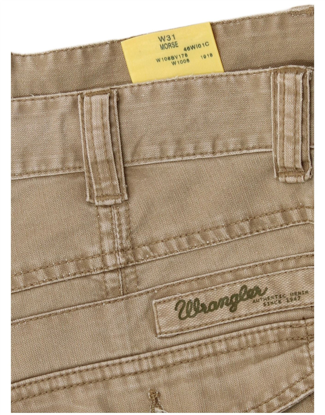 Wrangler Mens Morse Chino Shorts W31 Algodón Beige Medio