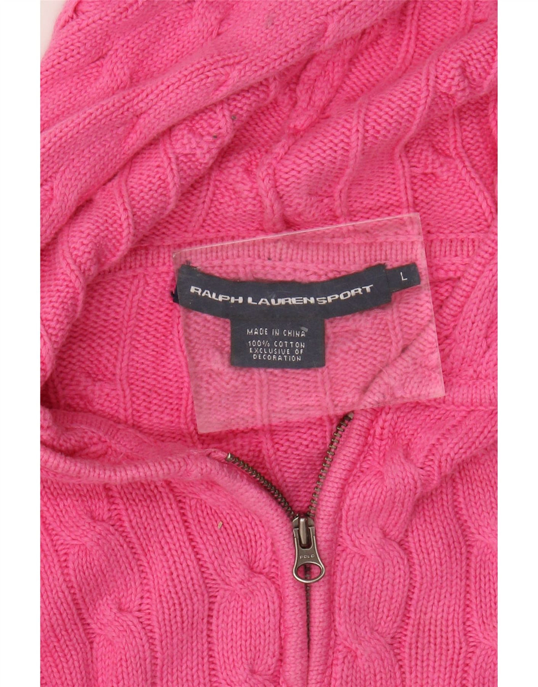 Ralph Lauren - Cárdigan corto con capucha para mujer, talla grande, algodón rosa, Reino Unido 16