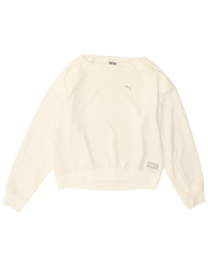 Puma - Sudadera holgada para mujer, talla 10, color blanco