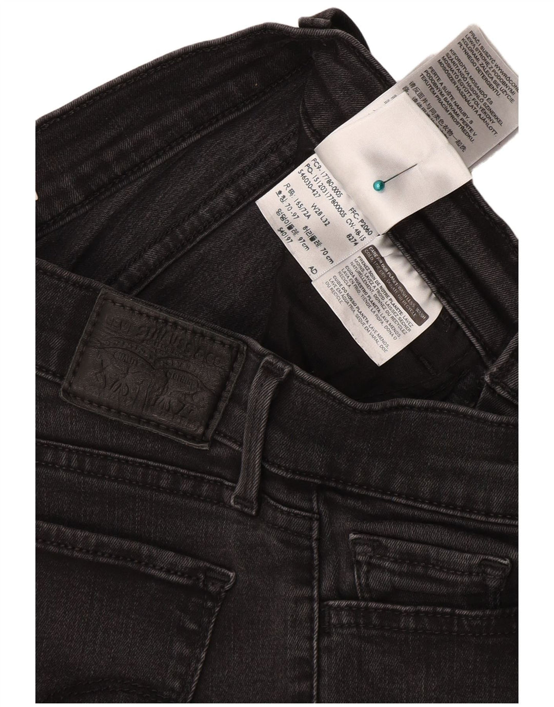 LEVI'S Vaqueros súper ajustados 710 para mujer W28 L32 Algodón gris