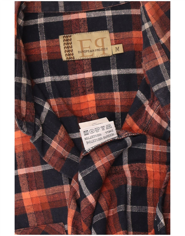 Camisa de franela para hombre de European Project Algodón a cuadros naranja medio