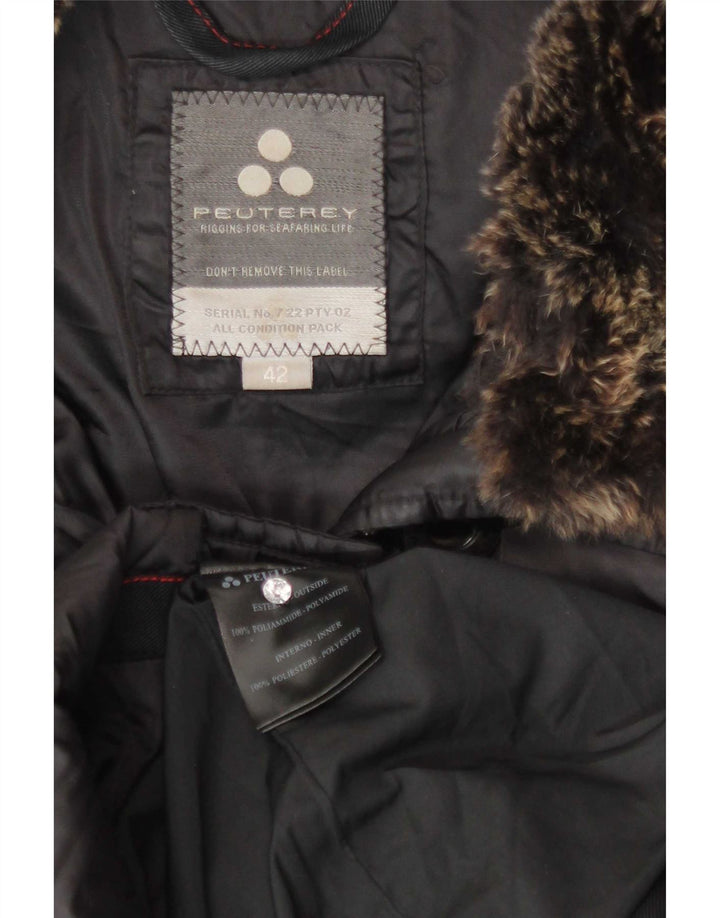 PEUTEREY Abrigo acolchado con capucha para hombre IT 42 Medium Black