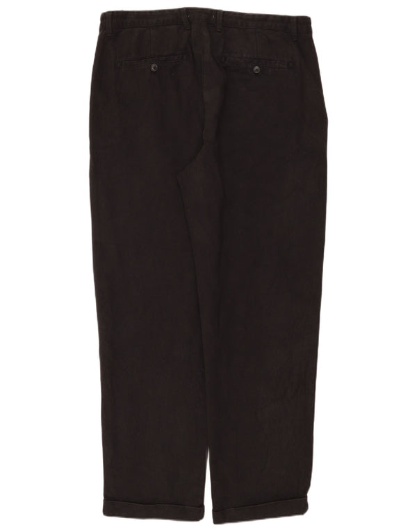 Zara Pantalón chino recto para hombre EU 44 Large W34 L29 Algodón negro