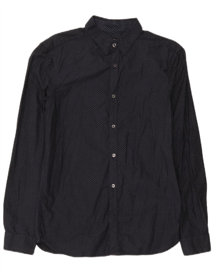 Camisa de hombre French Connection de algodón con lunares en azul marino mediano