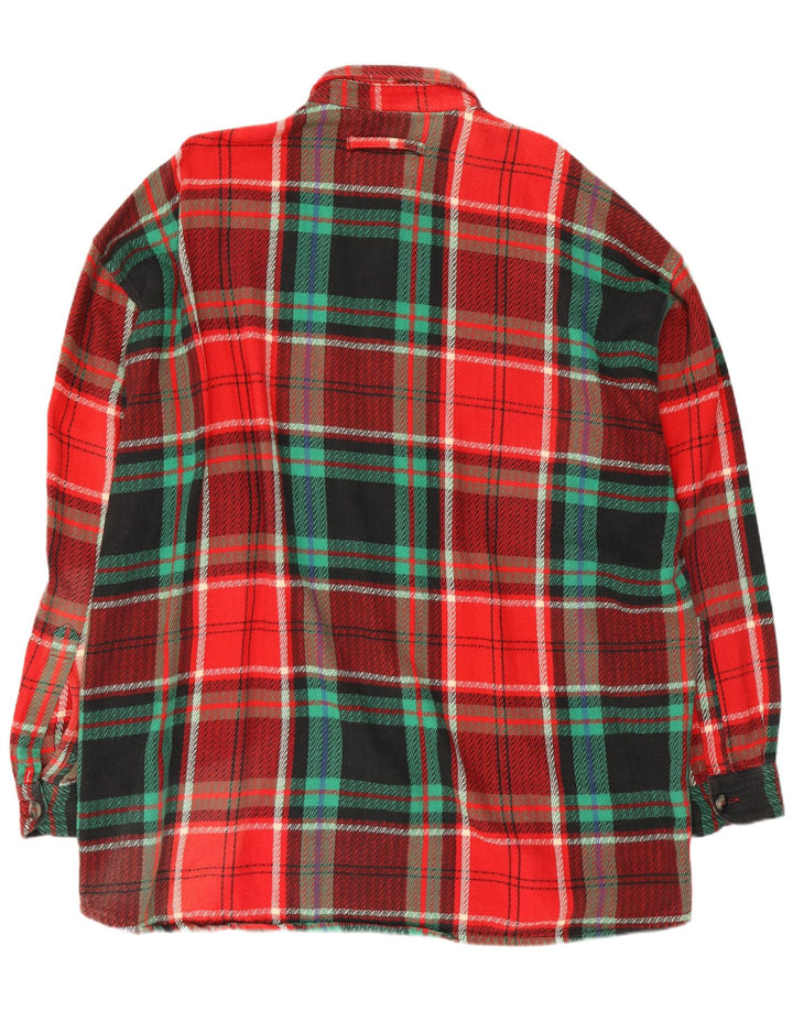 Camisa de franela Packard para hombre de algodón a cuadros rojos grandes