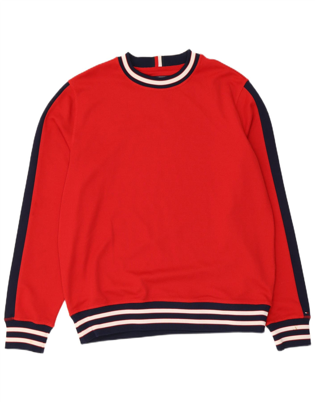 Tommy Hilfiger Hombre Sudadera Jumper Large Rojo Colorblock Poliéster