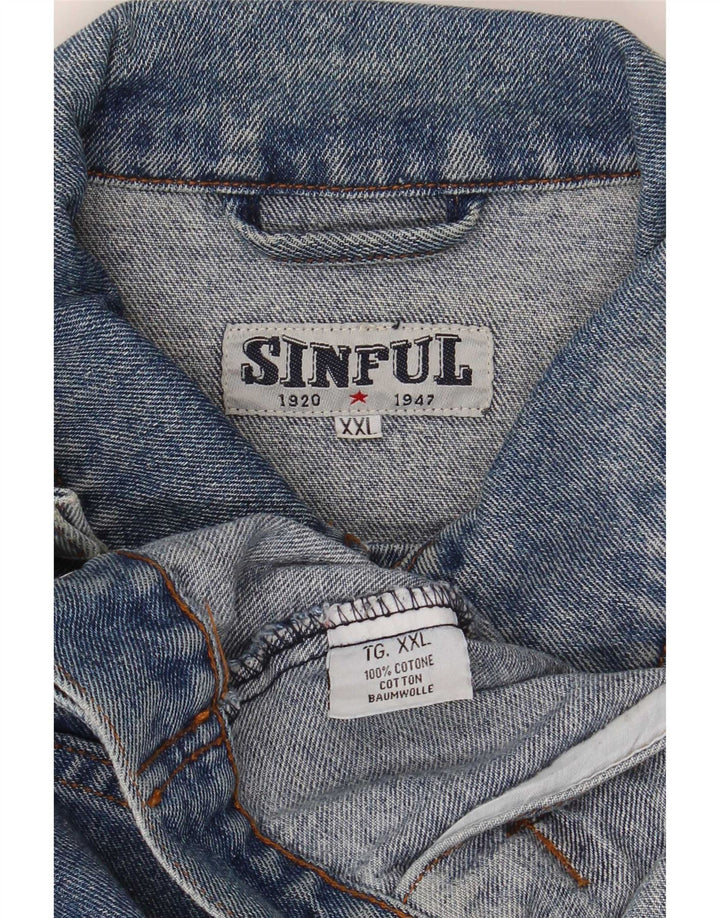 Sinful Chaqueta vaquera para hombre UK 44 2XL Algodón azul