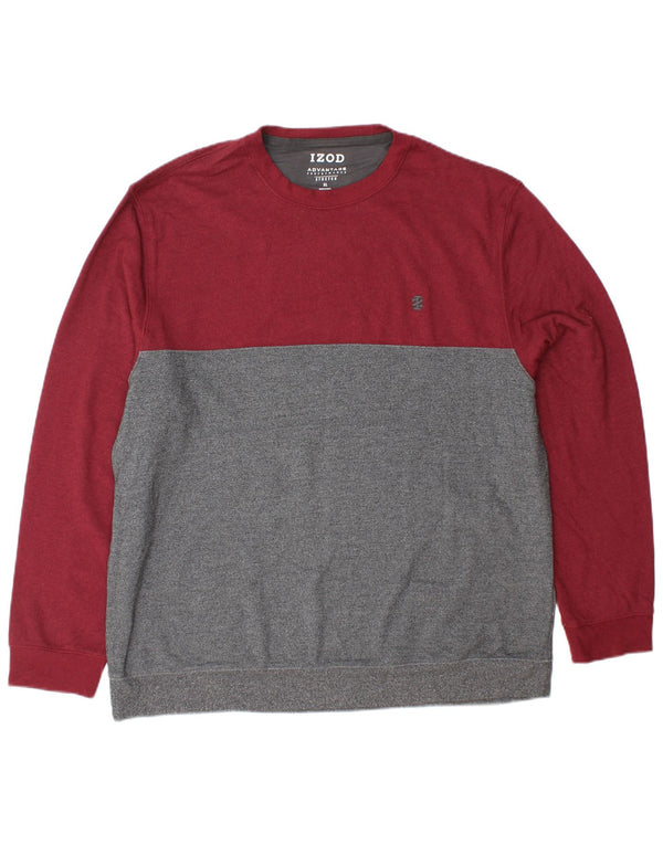 IZOD Hombre Sudadera Jumper XL Gris Colorblock Poliéster