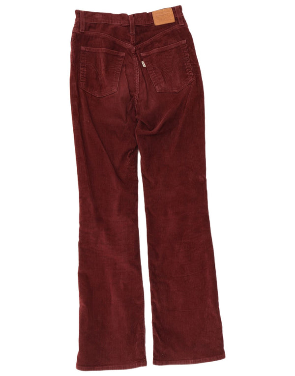 Pantalones Levi's Ribcage Bootcut De Pana Para Mujer W26 L33 Algodón Borgoña
