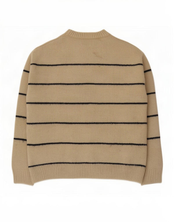 Zara Jersey Niña Cuello Barco 13-14 Años Beige Rayas Poliéster