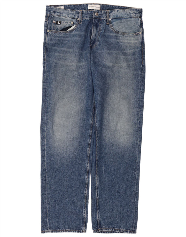 Calvin Klein Jeans rectos para hombre W33 L31 Algodón azul