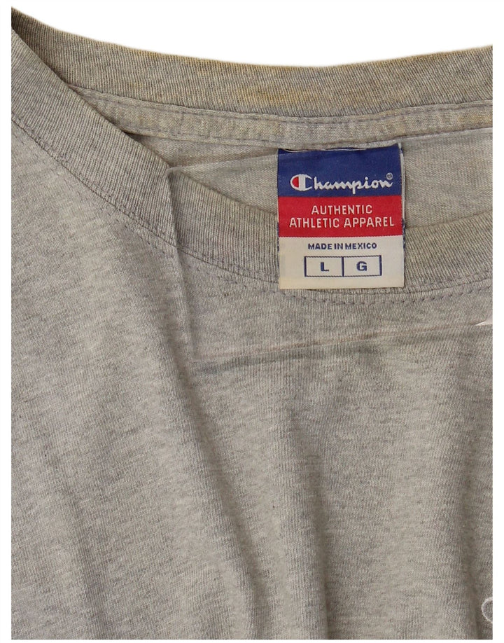 CHAMPION Camiseta para hombre Top grande de algodón moteado gris