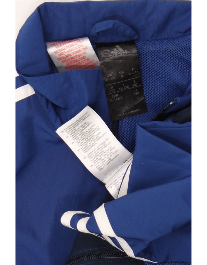 Adidas - Chaqueta de chándal para niño, 11-12 años, color azul, poliéster