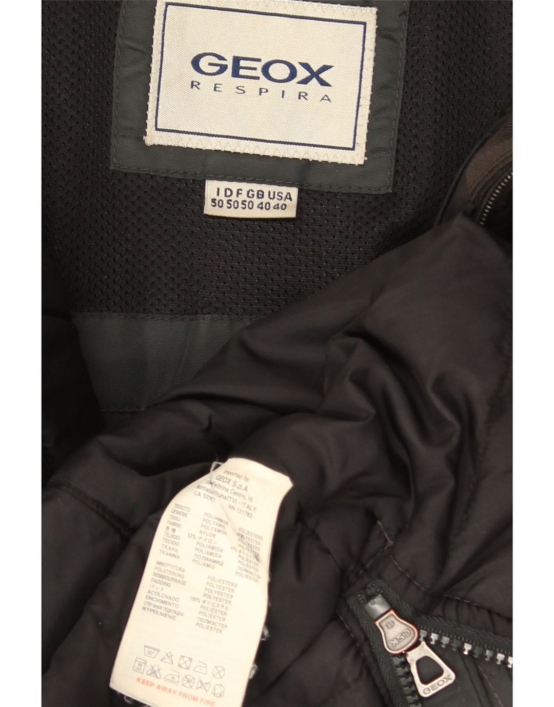 Geox Mens Respira Utility Jacket UK 40 Large Gris Poliamida