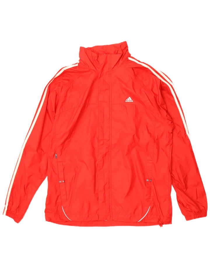Adidas Chaqueta impermeable con capucha para hombre UK 38 Mediano Rojo Poliéster