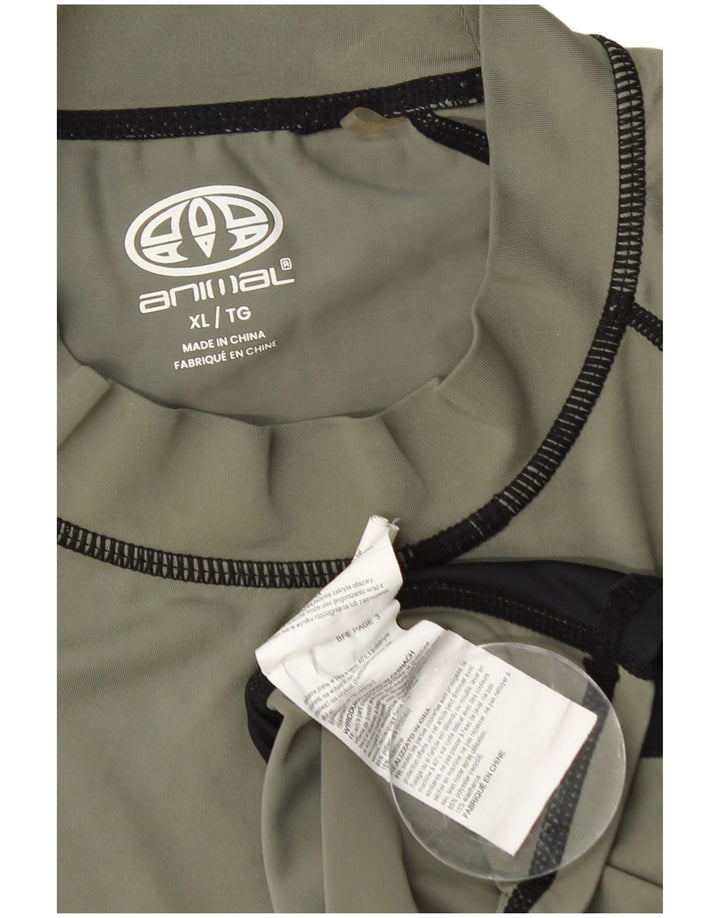 Animal Camiseta para hombre Top XL Caqui Colorblock Poliéster