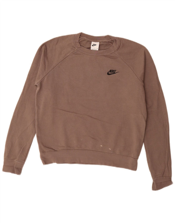 Nike - Sudadera extragrande para mujer, talla 10, algodón marrón pequeño