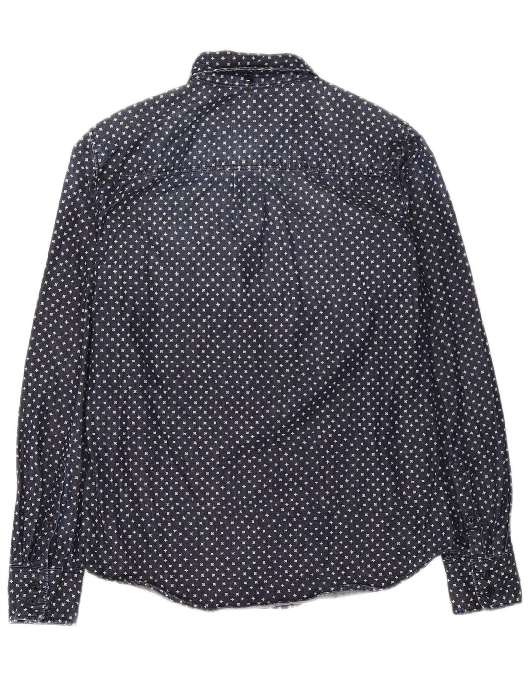 J. Crew Camisa vaquera extragrande con patrón abstracto para mujer US 2 XS Azul marino