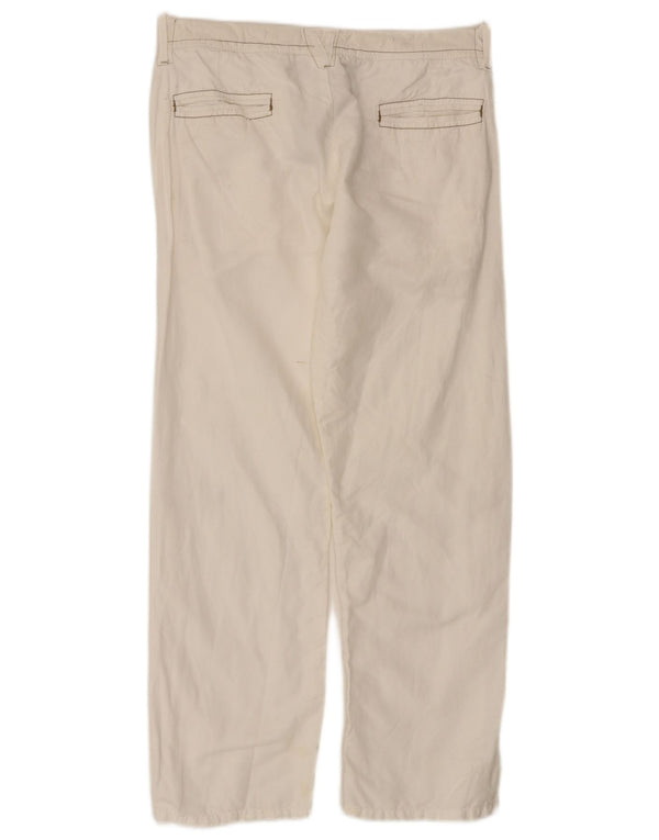 Pantalón Chino Recto Gas Mujer W31 L26 Algodón Blanco