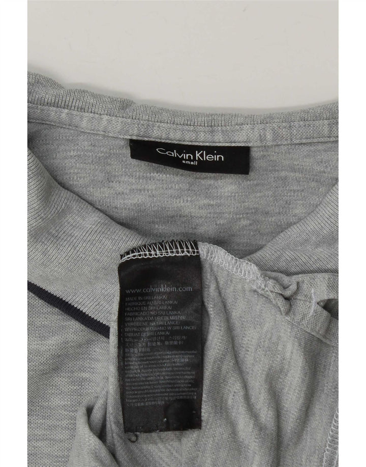 Polo Calvin Klein para hombre de algodón moteado gris pequeño