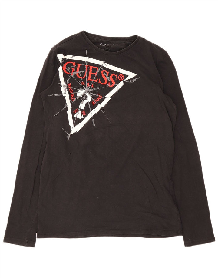 Guess Camiseta gráfica para niño manga larga 15-16 años Negro