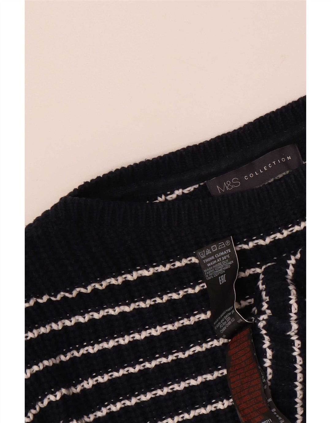 Marks & Spencer Jersey con cuello barco para mujer, talla 44, talla mediana, azul marino