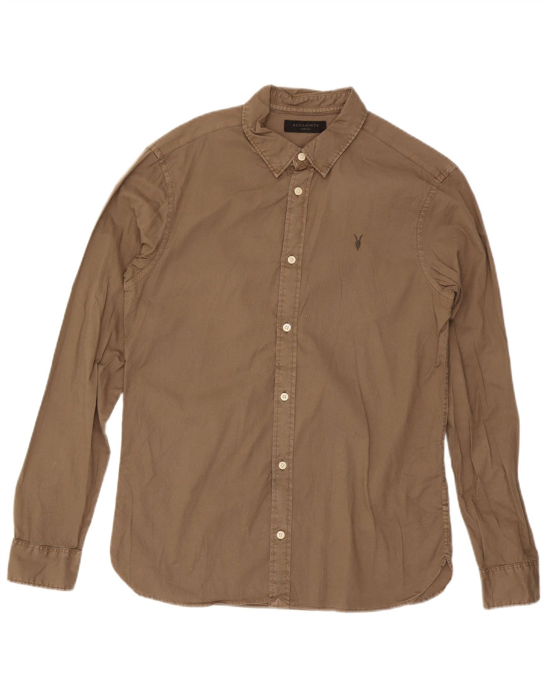 Camisa All Saints Hombre Algodón Marrón Medio